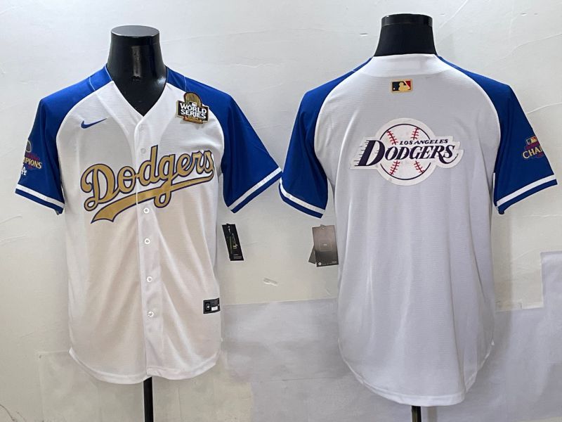 Men Los Angeles Dodgers Blank White Blue Gold Game Nike 2025 MLB Jersey style 42933
